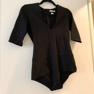 Babaton Black Bodysuit with Zipper